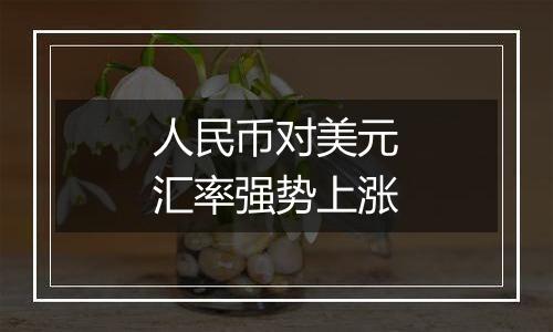 人民币对美元汇率强势上涨