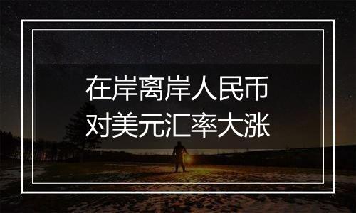 在岸离岸人民币对美元汇率大涨