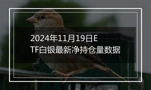 2024年11月19日ETF白银最新净持仓量数据