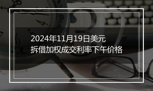2024年11月19日美元拆借加权成交利率下午价格