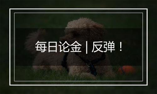 每日论金 | 反弹!