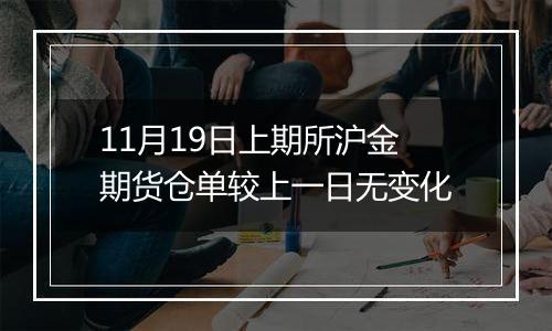 11月19日上期所沪金期货仓单较上一日无变化
