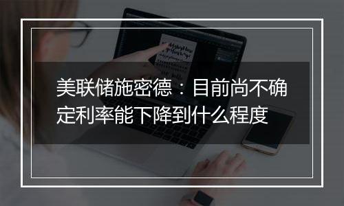 美联储施密德：目前尚不确定利率能下降到什么程度