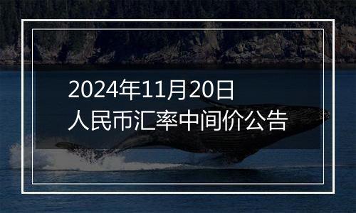 2024年11月20日人民币汇率中间价公告