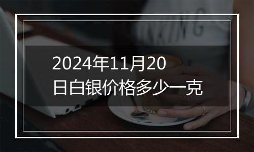 2024年11月20日白银价格多少一克