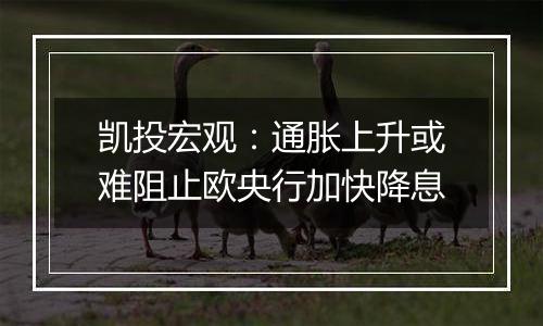凯投宏观:通胀上升或难阻止欧央行加快降息