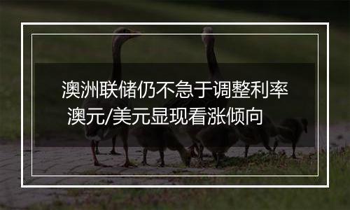 澳洲联储仍不急于调整利率 澳元/美元显现看涨倾向