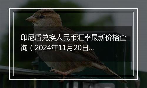 印尼盾兑换人民币汇率最新价格查询(2024年11月20日)