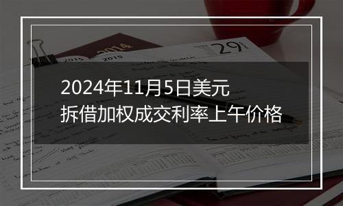 2024年11月5日美元拆借加权成交利率上午价格