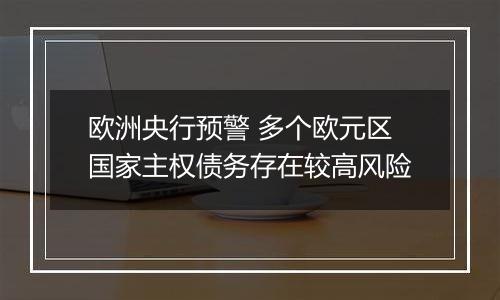 欧洲央行预警 多个欧元区国家主权债务存在较高风险