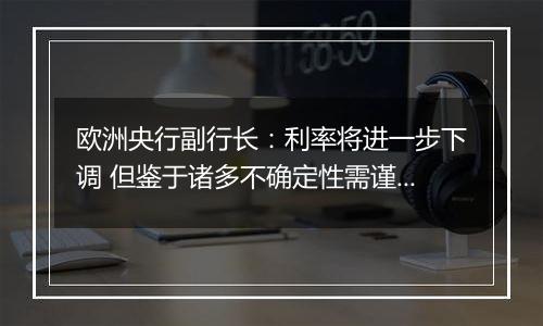 欧洲央行副行长：利率将进一步下调 但鉴于诸多不确定性需谨慎推进
