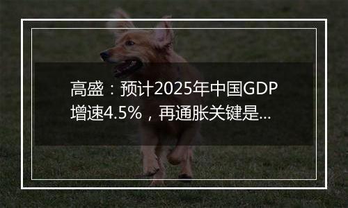 高盛:预计2025年中国GDP增速4.5%,再通胀关键是强劲财政政策