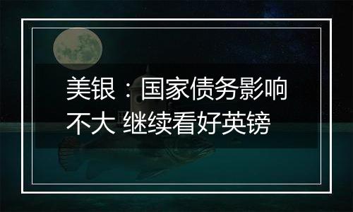 美银:国家债务影响不大 继续看好英镑