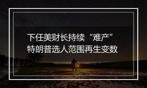 下任美财长持续“难产” 特朗普选人范围再生变数