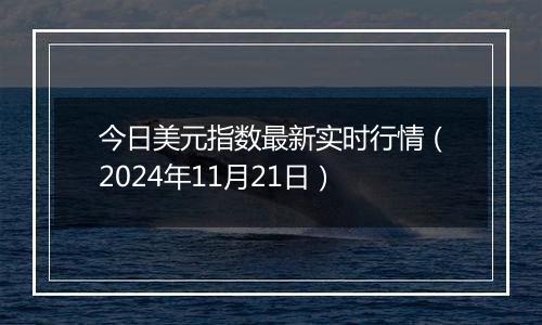 今日美元指数最新实时行情（2024年11月21日）