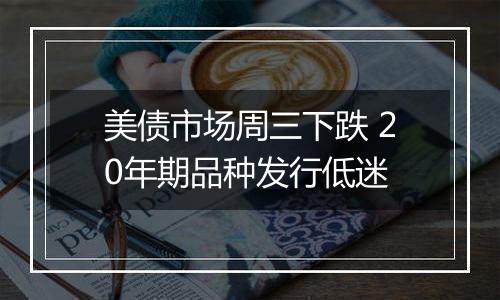 美债市场周三下跌 20年期品种发行低迷