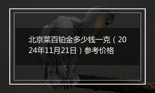 北京菜百铂金多少钱一克（2024年11月21日）参考价格