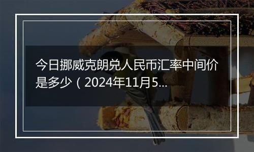 今日挪威克朗兑人民币汇率中间价是多少(2024年11月5日)