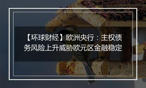 【环球财经】欧洲央行:主权债务风险上升威胁欧元区金融稳定