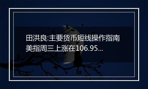 田洪良:主要货币短线操作指南 美指周三上涨在106.95之下遇阻