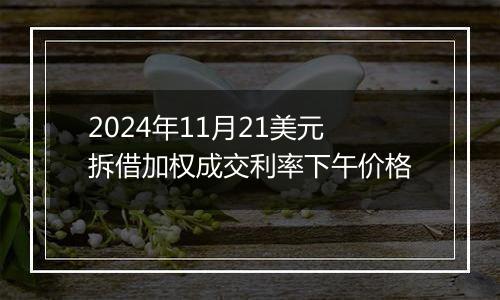 2024年11月21美元拆借加权成交利率下午价格