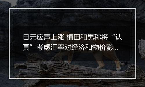 日元应声上涨 植田和男称将“认真”考虑汇率对经济和物价影响
