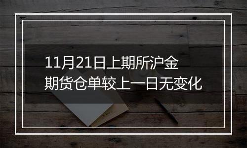 11月21日上期所沪金期货仓单较上一日无变化