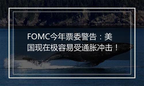 FOMC今年票委警告：美国现在极容易受通胀冲击！