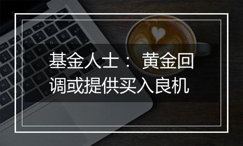 基金人士: 黄金回调或提供买入良机
