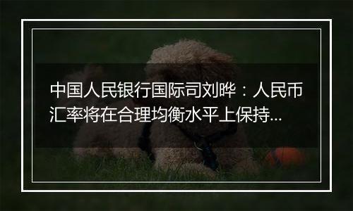 中国人民银行国际司刘晔:人民币汇率将在合理均衡水平上保持基本稳定