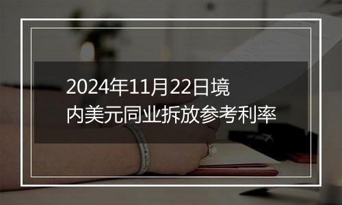 2024年11月22日境内美元同业拆放参考利率