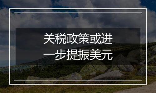 关税政策或进一步提振美元