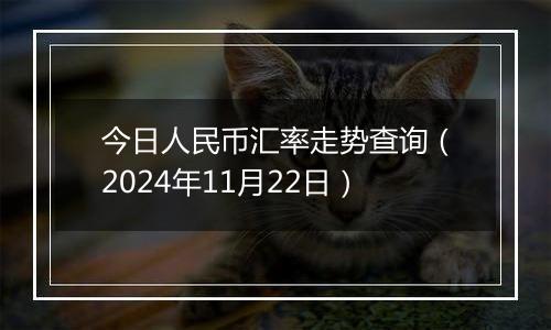 今日人民币汇率走势查询(2024年11月22日)