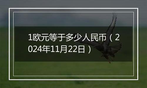 1欧元等于多少人民币(2024年11月22日)