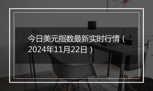 今日美元指数最新实时行情（2024年11月22日）