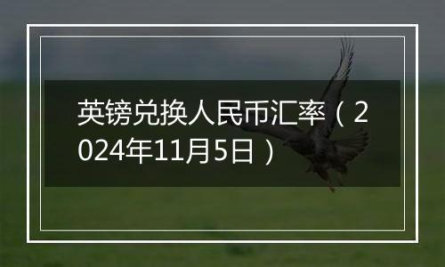 英镑兑换人民币汇率（2024年11月5日）