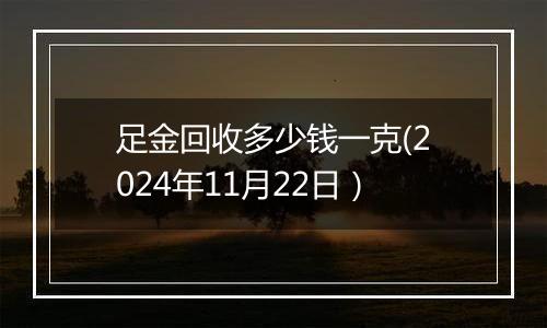 足金回收多少钱一克(2024年11月22日)
