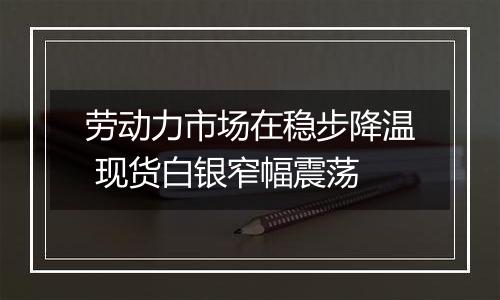 劳动力市场在稳步降温 现货白银窄幅震荡