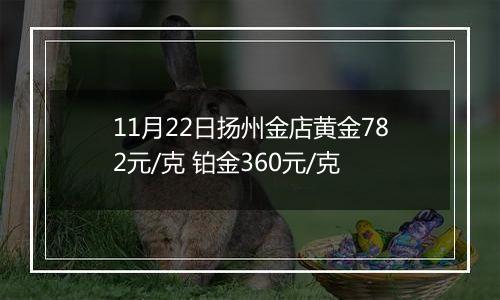 11月22日扬州金店黄金782元/克 铂金360元/克