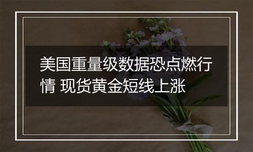 美国重量级数据恐点燃行情 现货黄金短线上涨