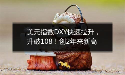 美元指数DXY快速拉升,升破108!创2年来新高