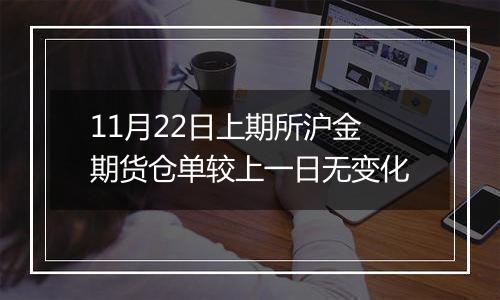 11月22日上期所沪金期货仓单较上一日无变化