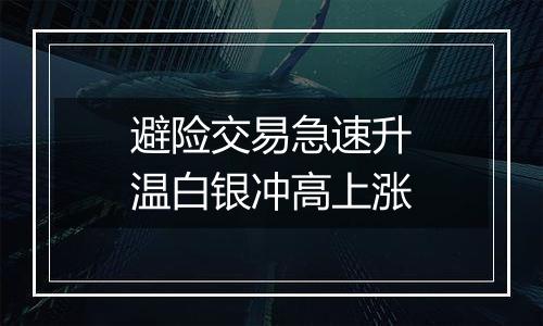 避险交易急速升温白银冲高上涨