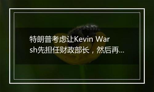 特朗普考虑让Kevin Warsh先担任财政部长,然后再担任美联储主席