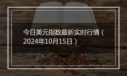 今日美元指数最新实时行情（2024年10月15日）