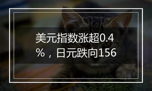 美元指数涨超0.4%,日元跌向156