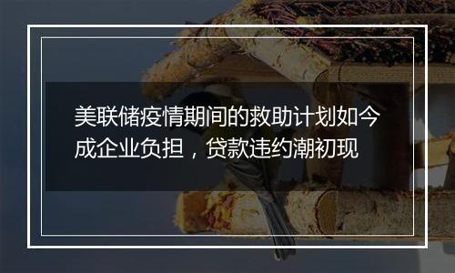 美联储疫情期间的救助计划如今成企业负担,贷款违约潮初现
