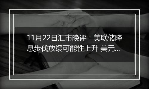 11月22日汇市晚评:美联储降息步伐放缓可能性上升 美元升值致澳元下跌
