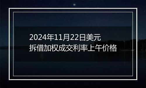 2024年11月22日美元拆借加权成交利率上午价格