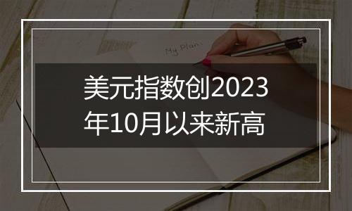 美元指数创2023年10月以来新高